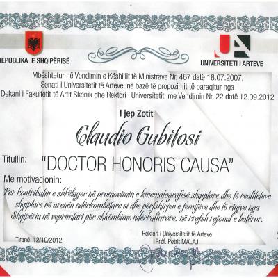 Laurea Honoris Causa Università Statale di Tirana - Albania