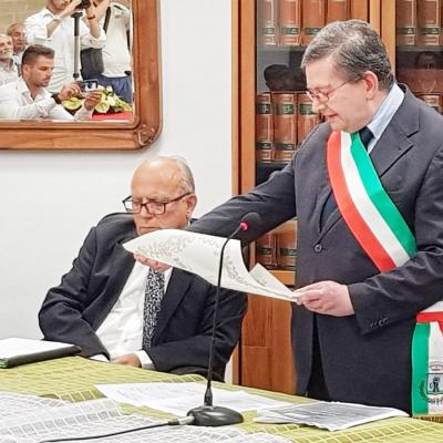 Cittadinanza onoraria Comune di Sant'Arsenio con il sindaco Donato Pica