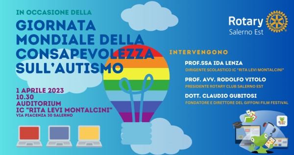 Giornata Mondiale della Consapevolezza sull’Autismo: il 1 aprile Giffoni e Rotary Club Salerno Est insieme con gli studenti di Salerno per riflettere e sensibilizzare