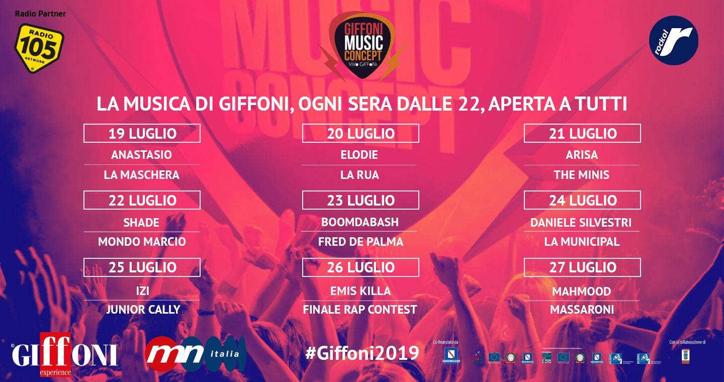 Giffoni Music Concept, dal 19 al 27 luglio il meglio della nuova musica italiana a #Giffoni2019