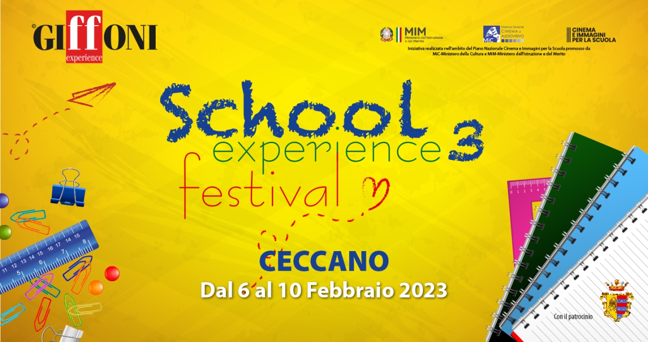 School Experience 3: a Ceccano dal 6 al 10 febbraio la seconda tappa del festival itinerante